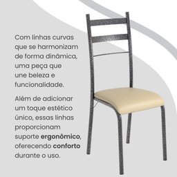 Conjunto Sala de Jantar Mesa Retangular 180x75cm Tampo Granito Topázio 8 Cadeiras Marselha - 6