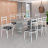 Conjunto Sala de Jantar Mesa Retangular 180x75cm Tampo Granito Topázio 8 Cadeiras Marselha - 1