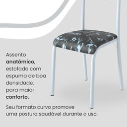 Conjunto Sala de Jantar Mesa Retangular 180x75cm Tampo Granito Topázio 8 Cadeiras Marselha - 7