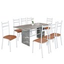 Ver imagem 2 de Conjunto Sala de Jantar Mesa Retangular 180x75cm Tampo Granito Topázio 8 Cadeiras Marselha