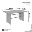 Ver imagem 3 de Conjunto Sala de Jantar Mesa Retangular 180x75cm Tampo Granito Topázio 8 Cadeiras Marselha