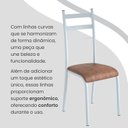 Ver imagem 6 de Conjunto Sala de Jantar Mesa Retangular 180x75cm Tampo Granito Topázio 8 Cadeiras Marselha Branco/C. Marrom