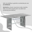 Ver mais imagens de Conjunto Sala de Jantar Mesa Retangular 180x75cm Tampo Granito Topázio 8 Cadeiras Marselha Branco/C. Marrom