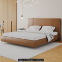 Ver imagem 1 de Cama King Flutuante com Cabeceira 195cm Lyra Sintético Camel S05 - Mpozenato