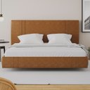Ver imagem 5 de Cama King Flutuante com Cabeceira 195cm Lyra Sintético Camel S05 - Mpozenato