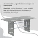 Ver mais imagens de Conjunto Sala de Jantar Mesa Retangular 180x75cm Tampo Granito Topázio 8 Cadeiras Marselha