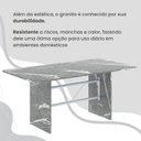 Ver mais imagens de Conjunto Sala de Jantar Mesa Retangular 180x75cm Tampo Granito Topázio 8 Cadeiras Marselha Branco/Creme
