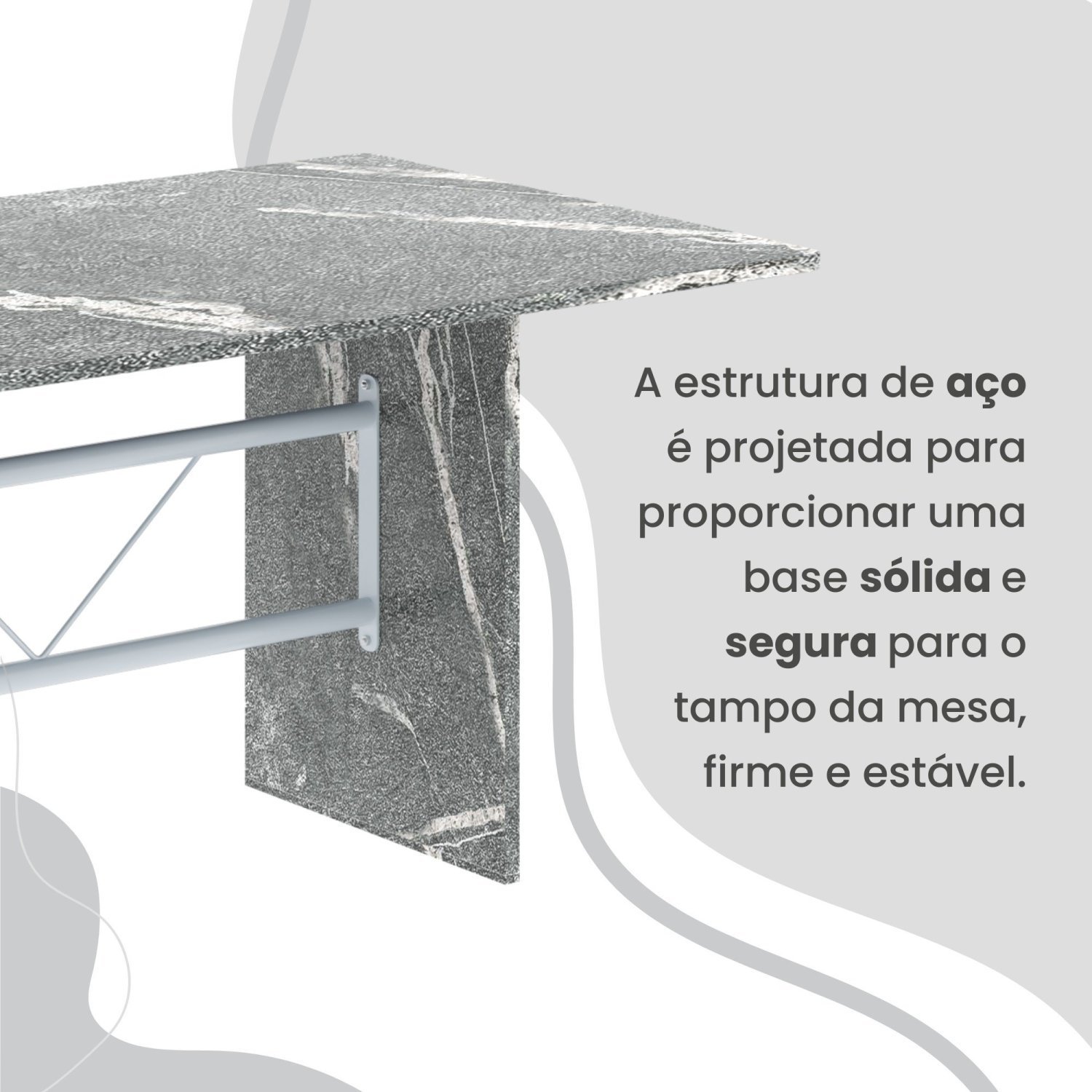 Conjunto Sala de Jantar Mesa Retangular 180x75cm Tampo Granito Topázio 8 Cadeiras Marselha - 9