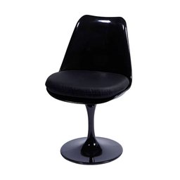 Cadeira Tulipa Saarinen Sem Braço Preta Preto - 2 Cadeira Tulipa Saarinen Sem Braço Preta Preto - 2