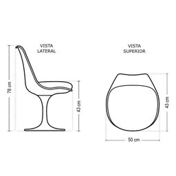 Cadeira Tulipa Saarinen Sem Braço Preta Preto - 4 Cadeira Tulipa Saarinen Sem Braço Preta Preto - 4