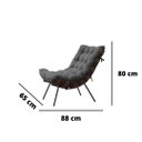 Ver imagem 3 de KIT COM 2 POLTRONAS COSTELA-SUEDE CINZA