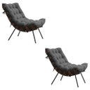 Ver imagem 1 de KIT COM 2 POLTRONAS COSTELA-SUEDE CINZA