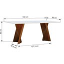 Ver imagem 3 de Conjunto de Jantar Gus 8 Lugares Tampo em MDF com Cadeiras Lyon Amêndoa Assento Linho Bege 180cm