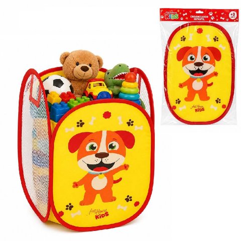 Cesto Infantil Multiuso Dobravel Organizador Brinquedos Quarto Roupa Suja Multiuso Telado Saco Lavan