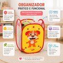 Ver imagem 3 de Cesto Infantil Multiuso Dobravel Organizador Brinquedos Quarto Roupa Suja Multiuso Telado Saco Lavan