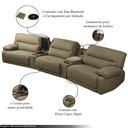 Ver imagem 5 de Sofá Swift C-porta Copos Baú Cooler Reclinável Retrátil Linho Castor G81 Gran Belo