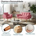 Ver imagem 2 de Kit Namoradeira e Poltrona Decorativa para Sala Recepção Manicure Consultório Alice Tecido Suede