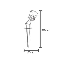Espeto para Jardim Taschibra Destaco Led 5W Bivolt Preto 3000K - Luz Amarela - 2