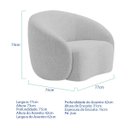 Ver imagem 5 de Kit Recamier Curvo Sala de Estar Inglaterra 150cm Lado Esquerdo e Poltrona Orgânica Luxo Amore Linho