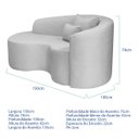 Ver imagem 3 de Kit Recamier Curvo Sala de Estar Inglaterra 150cm Lado Esquerdo e Poltrona Orgânica Luxo Amore Linho