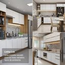 Ver imagem 5 de Armário de Cozinha Completa 350 x 60 cm Rustic/Branco Veludo Lux Madesa 02