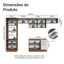 Ver imagem 3 de Armário de Cozinha Completa 350 x 60 cm Rustic/Branco Veludo Lux Madesa 02