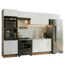 Ver imagem 2 de Armário de Cozinha Completa 350 x 60 cm Rustic/Branco Veludo Lux Madesa 02