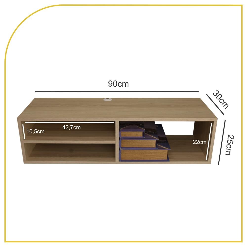 Rack Suspenso para Tv/dvd/vídeo Game, com Nicho 100% Mdf - 2