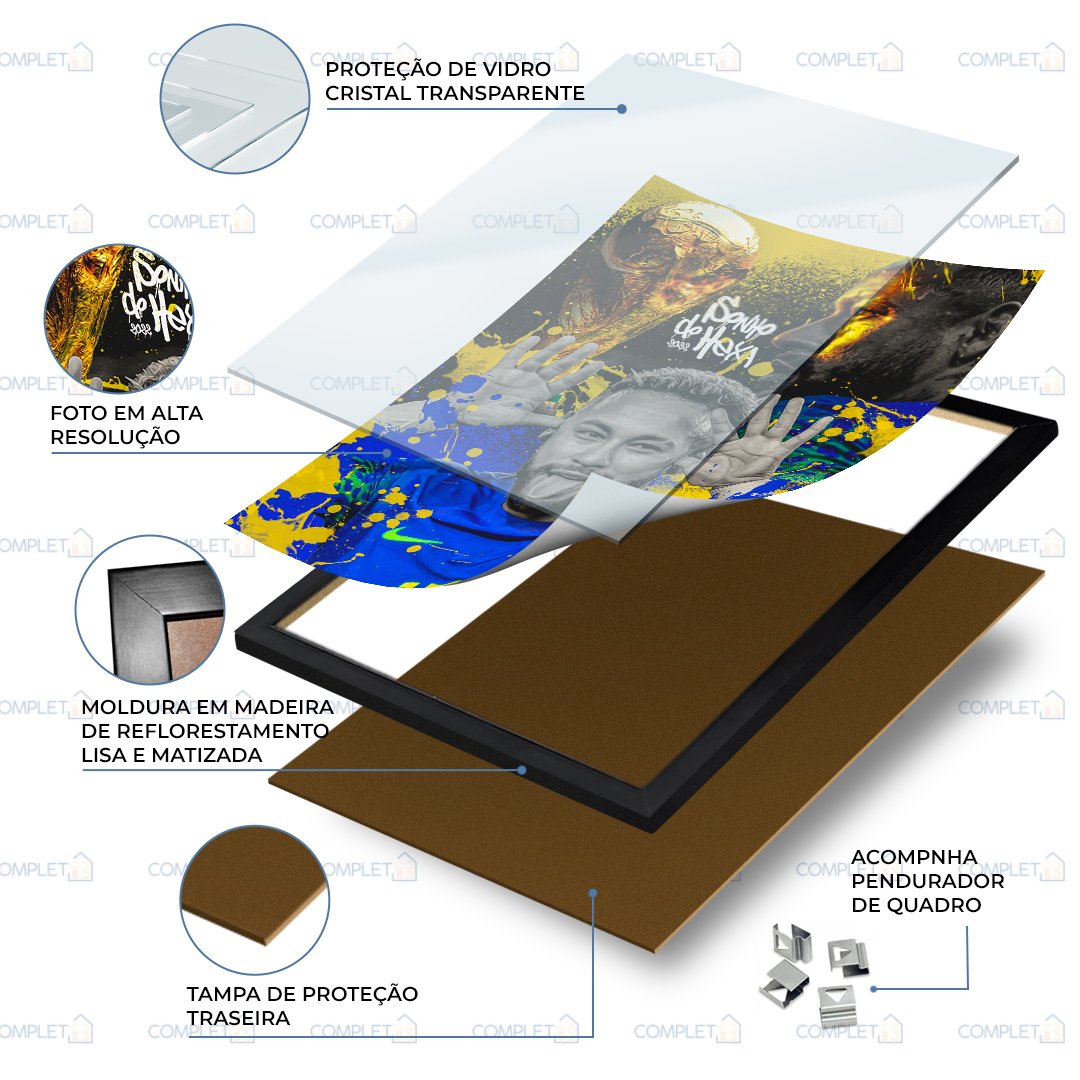 Quadro decorativo Neymar Sonho do Hexa Brasil Copa do Mundo - 4
