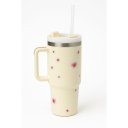 Ver imagem 1 de Copo Térmico Ms-957 1200ml com Estampas Florais - Aço Inox com Tampa Emborrachada:Creme Florido
