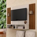 Ver imagem 1 de Painel para Tv 39" Alasca com Nichos Off/fr Ripado - Móveis Arapongas Off White/freijó Ripado