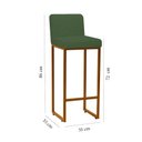 Ver imagem 2 de Kit 2 Banquetas Andy Moderna Ferro Dourado Estofado Suede Verde