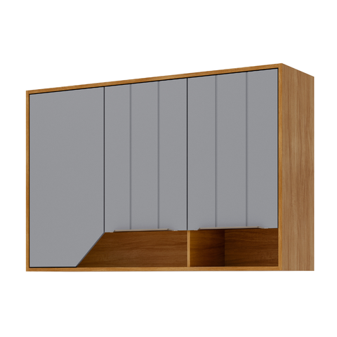 Armário Aéreo Celeste 120 Cm com 3 Portas 100% Mdf