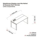 Ver imagem 3 de Escrivaninha Mesa Escritório PSCPP130 130cm Industrial Walnut e Cinza Marrom