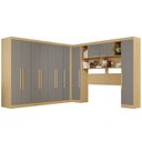 Ver imagem 3 de Guarda-Roupa Casal Modulado Pandora 11 Portas 2 Gavetas Jequitibá/Granizo - Pnr Móveis