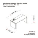 Ver imagem 3 de Escrivaninha Mesa Escritório PSCPP130 130cm Industrial Nogueira Casablanca e Cinza Bege