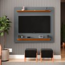 Ver imagem 1 de Painel Sala Rack para Quarto Tv 43 Polegadas Prime com Passa-cabos em Mdf/mdp - Jm3 Móveis:cinza