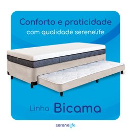 Bicama Solteirão Serenelife - Suede Bege Claro - 6