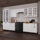 Ver imagem 1 de Armário de Cozinha Modulada Completa Fidelitá Nara 100% MDF 6 Peças 360cm 16 Portas 2 Gavetas com