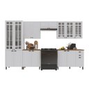 Ver imagem 2 de Armário de Cozinha Modulada Completa Fidelitá Nara 100% MDF 6 Peças 360cm 16 Portas 2 Gavetas com