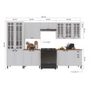 Ver imagem 4 de Armário de Cozinha Modulada Completa Fidelitá Nara 100% MDF 6 Peças 360cm 16 Portas 2 Gavetas com