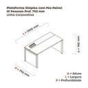 Ver imagem 3 de Escrivaninha Mesa Escritório PSCPP130 130cm Industrial Cinza e Preto
