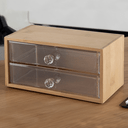 Ver imagem 2 de Caixa Organizadora com 2 Gavetas Maquiagem Bambu Acrílico Pgb Caixa 2 Gavetas Bambu