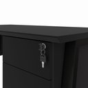 Ver imagem 6 de Mesa Escrivaninha 120cm x 60cm com Gaveteiro Suspenso e Tampo Chanfrado F5 Office Cor:Preto