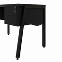 Ver imagem 5 de Mesa Escrivaninha 120cm x 60cm com Gaveteiro Suspenso e Tampo Chanfrado F5 Office Cor:Preto