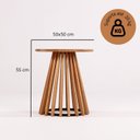 Ver imagem 2 de Mesa Lateral Redonda 50cm x 55cm Dover Marrom Verniz Avelã