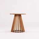 Ver imagem 3 de Mesa Lateral Redonda 50cm x 55cm Dover Marrom Verniz Avelã