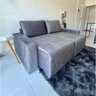 Sofá Cama Retrátil Espuma D33 Soft Almofadas Soltas Rondomóveis 342 Veludo Grafite - 3
