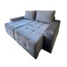 Sofá Cama Retrátil Espuma D33 Soft Almofadas Soltas Rondomóveis 342 Veludo Grafite - 1