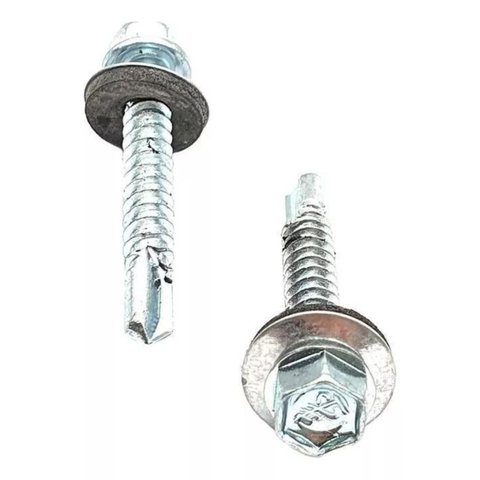 Parafuso Auto Brocante Cabeça Sextavada 5/16 - 5,5 X 22mm Arruela Movel com 450 Un